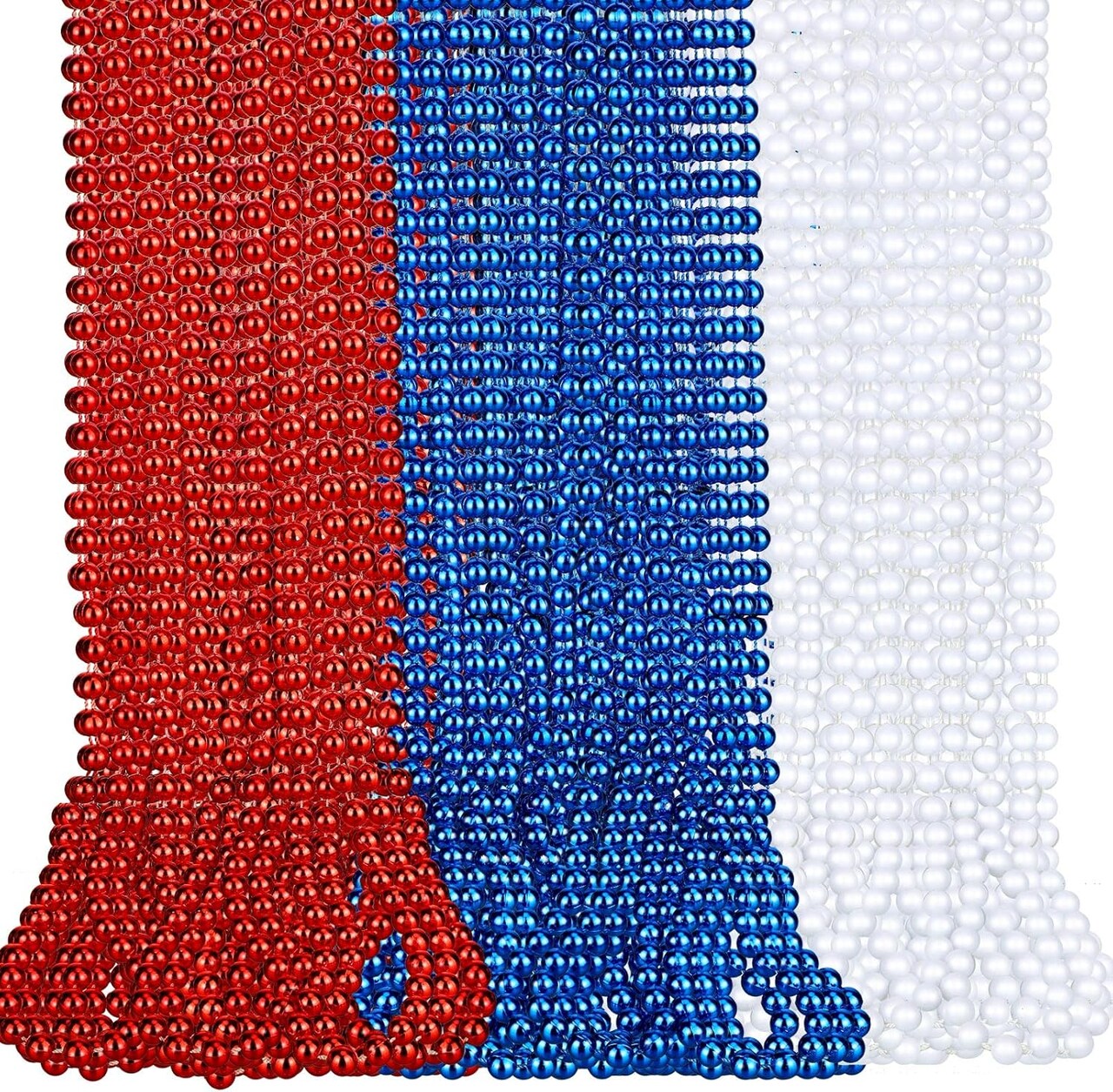 300 Pcs Patriotic Beads 4th of July Beads Bulk Independence Day Beads Necklaces Plastic Red White Blue Beads Memorial Day Necklaces